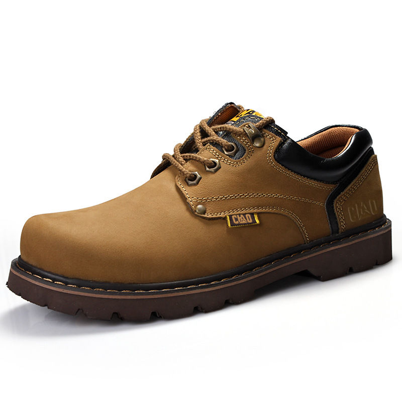 Miniatura: Tooling Men's Top Layer Cowhide Protective Shoes Outdoor Work Shoes Martin