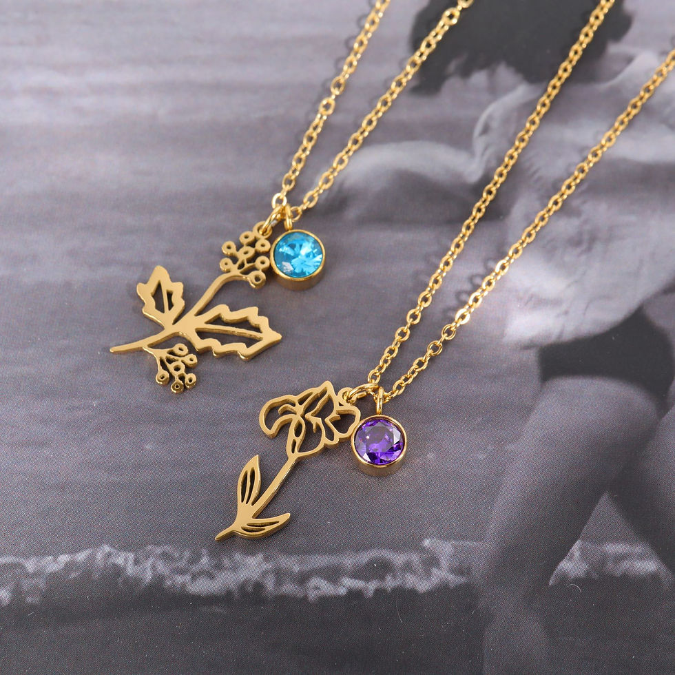 Miniatura: Necklace Vintage Three-dimensional December Flower Birthstone Pendant Clavicle 