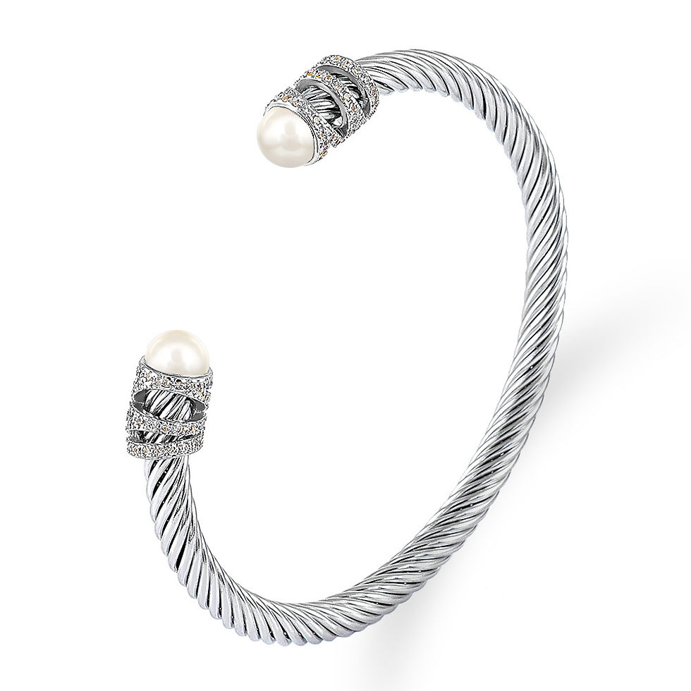Miniatura: Titanium Steel Twisted Wire Room Gold Opening Bracelet Stainless Steel Brick Br