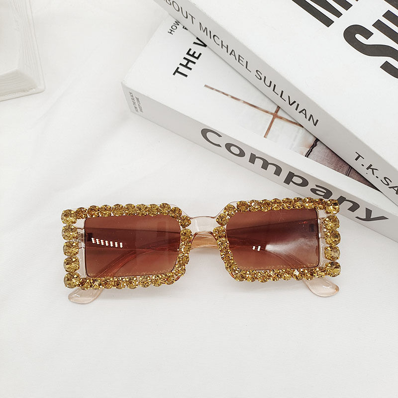 Miniatura: New Retro Holiday Wind Beach With Diamond Small Frame Sunglasses Women