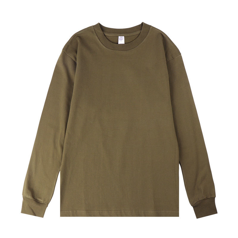 Miniatura: Pure Cotton Solid Color Long Sleeve T-Shirt For Men And Women Simple Shoulder C