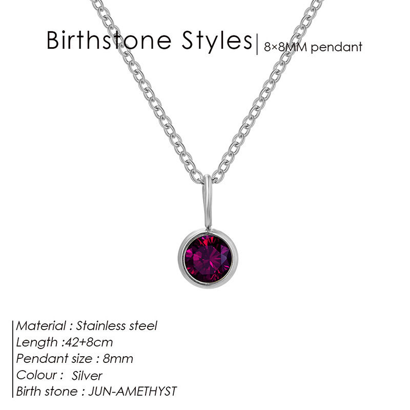 Miniatura: Colored Rhinestone Pendants For Women Ins Simple And Versatile December Necklac