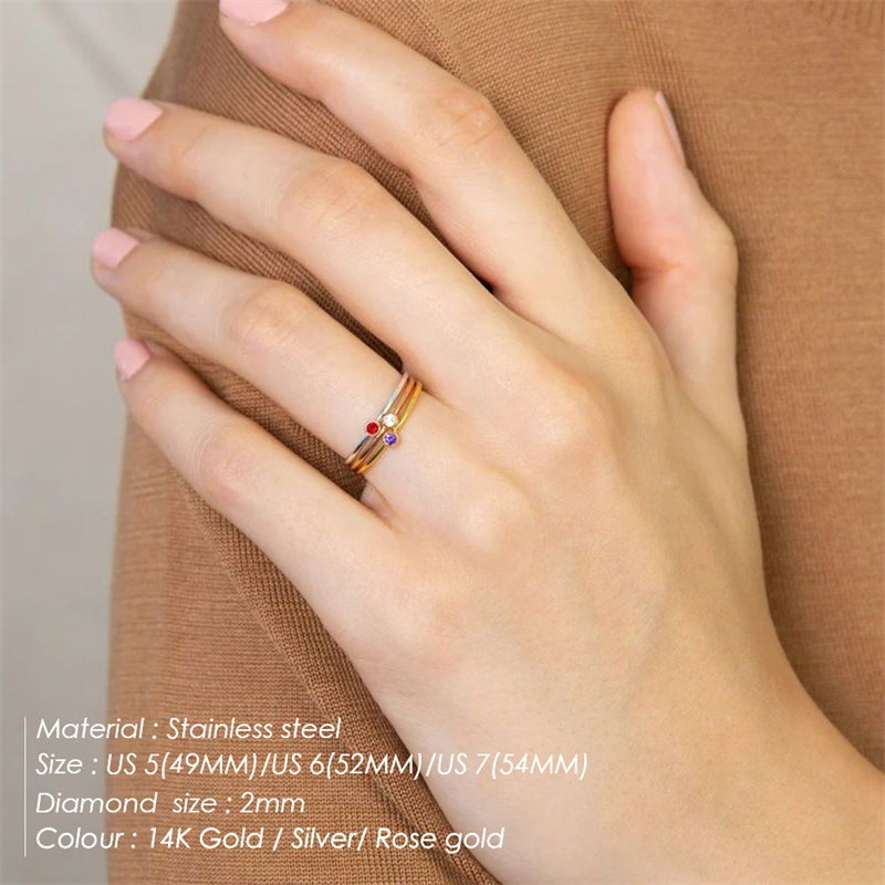 Miniatura: High-end Zircon Ring For Women, Non-fading, Light Luxury Niche Design Ring, Bir