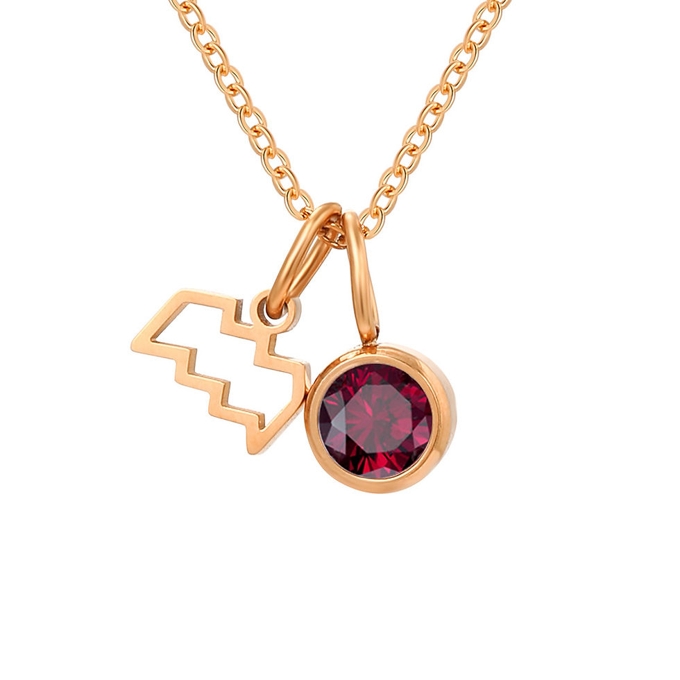 Miniatura: Twelve Constellation Three-dimensional Rune Necklace Light Luxury Color Rhinest