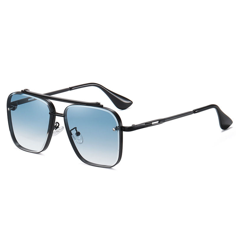 Miniatura: New Men's Pilot Gradient Sunglasses Colorful Two-color Oversize Large Frame