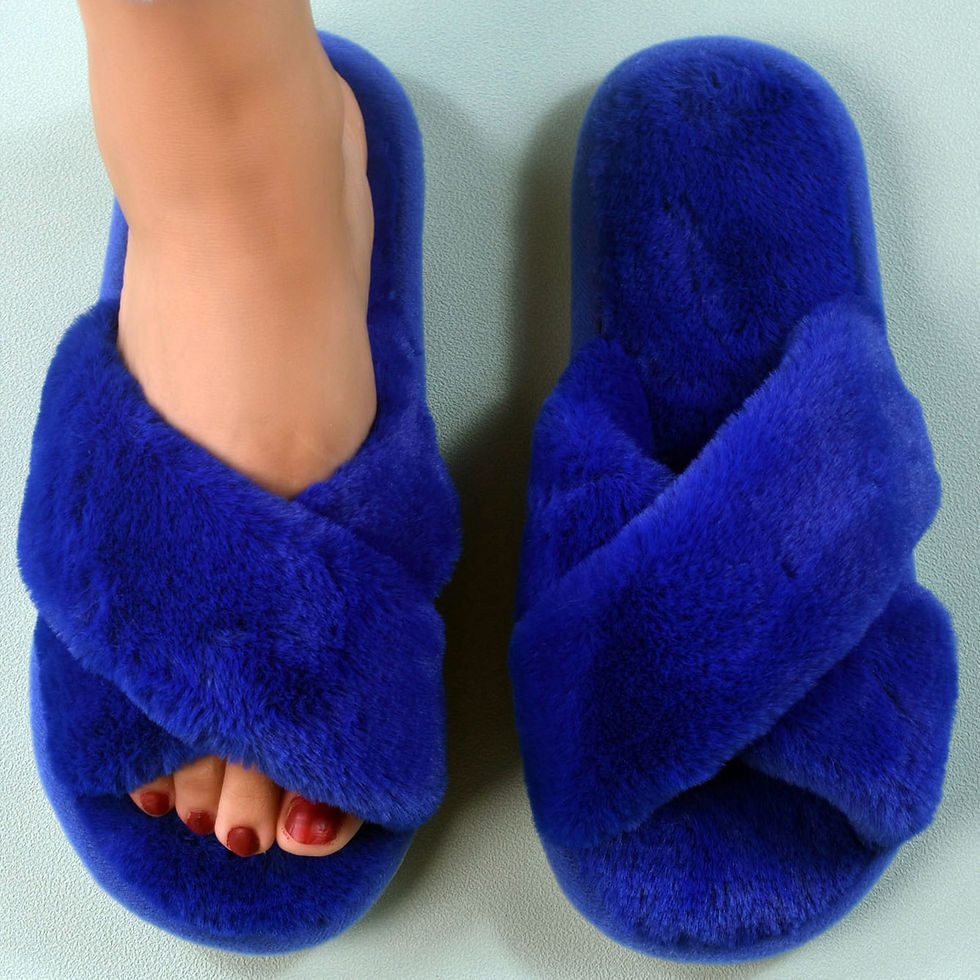 Miniatura: Cross-strap Plush Slippers Autumn And Winter New Indoor Warm Cotton Shoes Thick