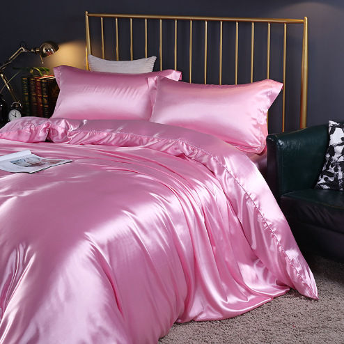 Miniatura: Solid Color European Double-sided Silk Four-piece Set Of Mulberry Silk Satin Be