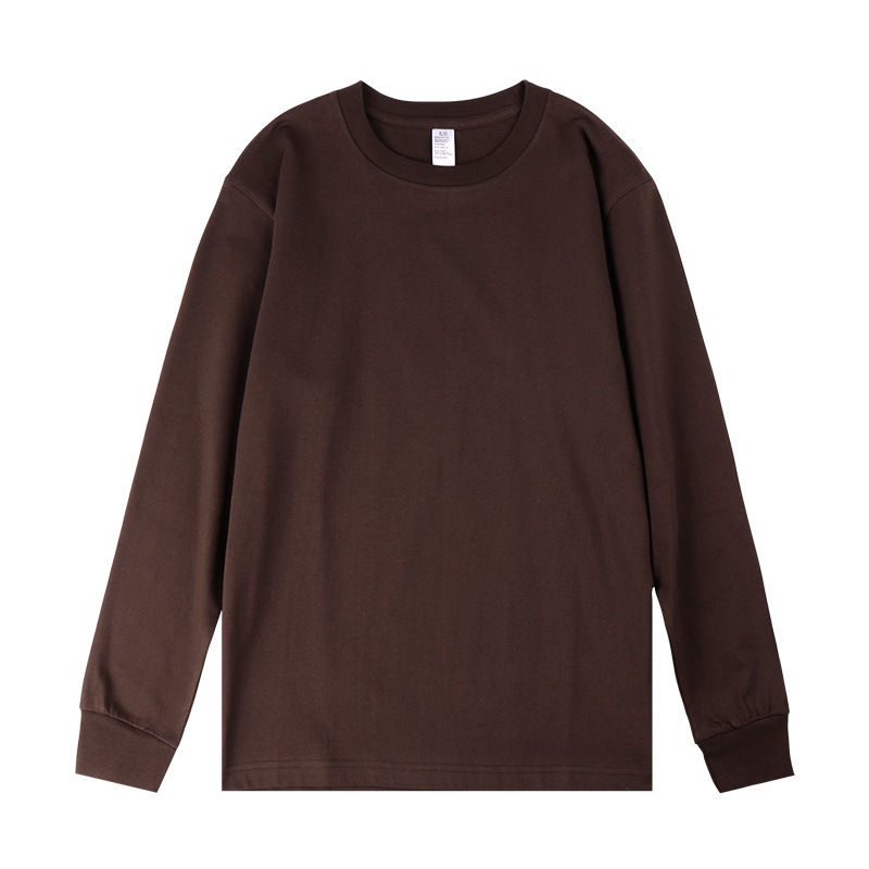 Miniatura: Pure Cotton Solid Color Long Sleeve T-Shirt For Men And Women Simple Shoulder C