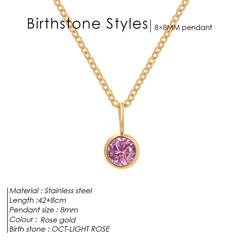 Miniatura: Colored Rhinestone Pendants For Women Ins Simple And Versatile December Necklac