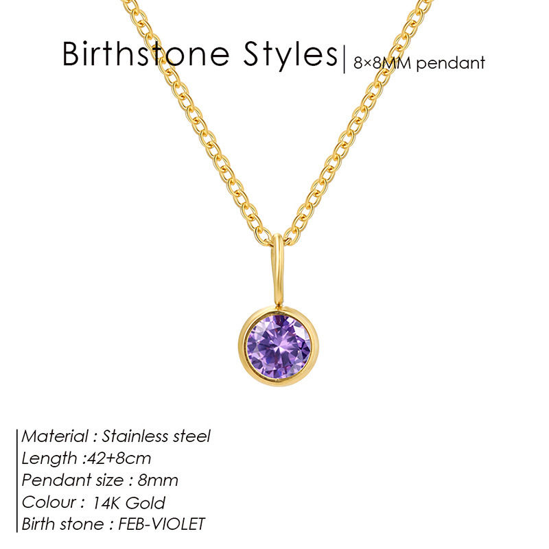 Miniatura: Colored Rhinestone Pendants For Women Ins Simple And Versatile December Necklac