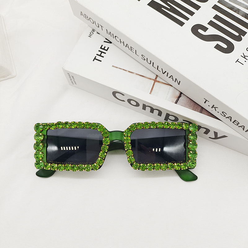 Miniatura: New Retro Holiday Wind Beach With Diamond Small Frame Sunglasses Women