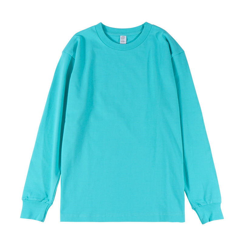 Miniatura: Pure Cotton Solid Color Long Sleeve T-Shirt For Men And Women Simple Shoulder C
