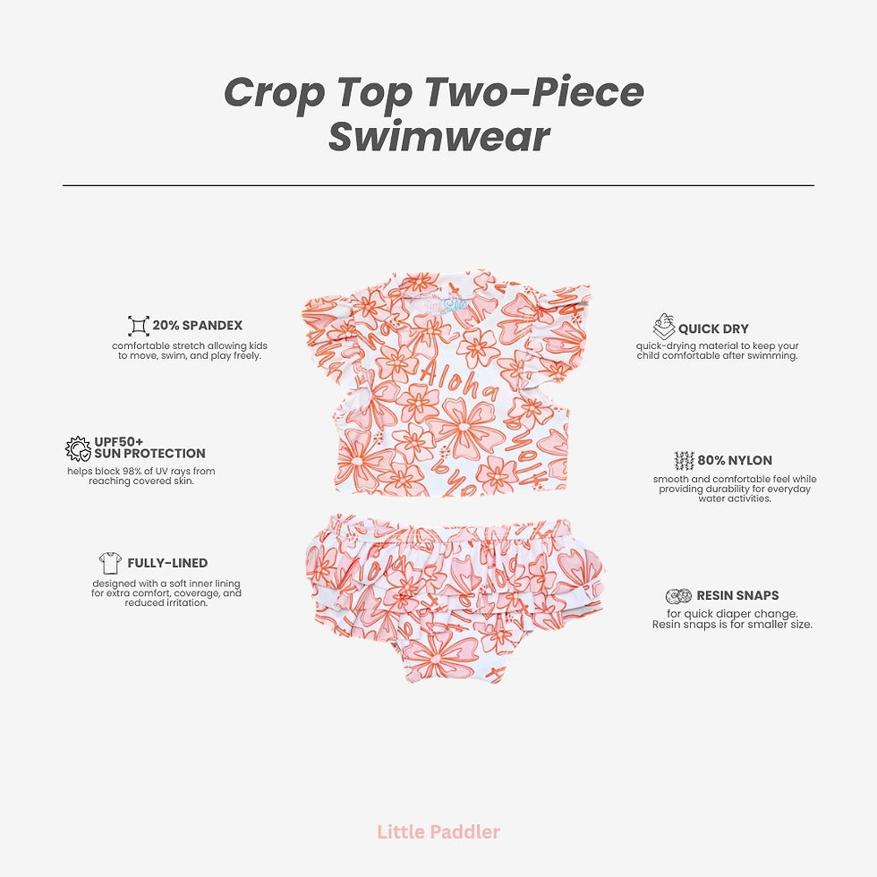 Thumbnail: Little Astrid Two Piece Crop Top Swimsuit for Kids 6 Months Old to 7 Years Old