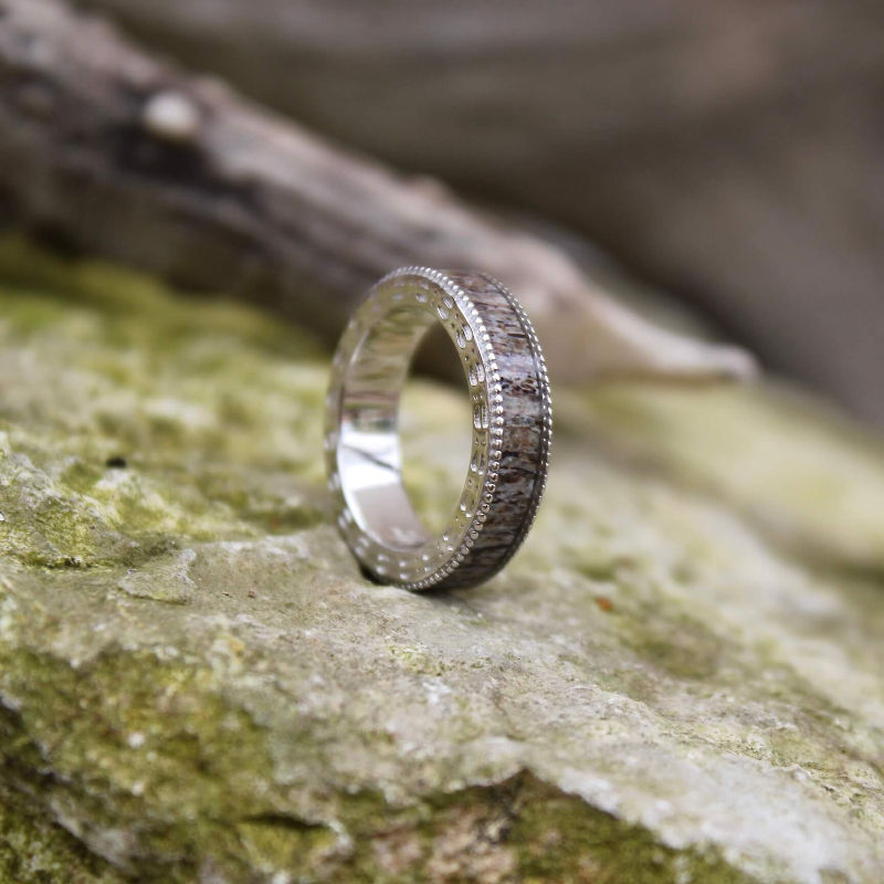 Miniatura: Sterling silver antler ring by The Antlered Doe