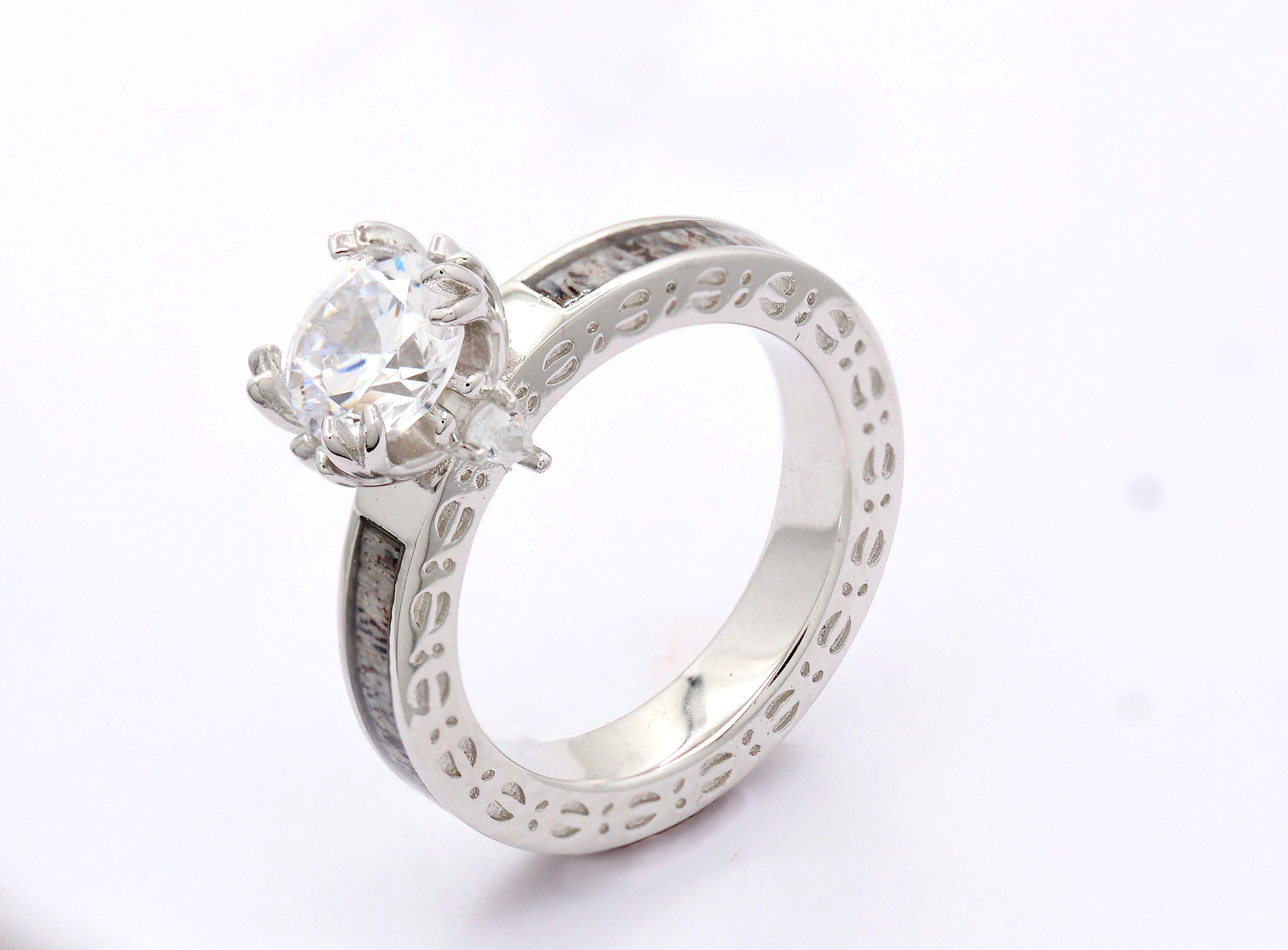 Fallow antler engagement ring by the Antlered Doe