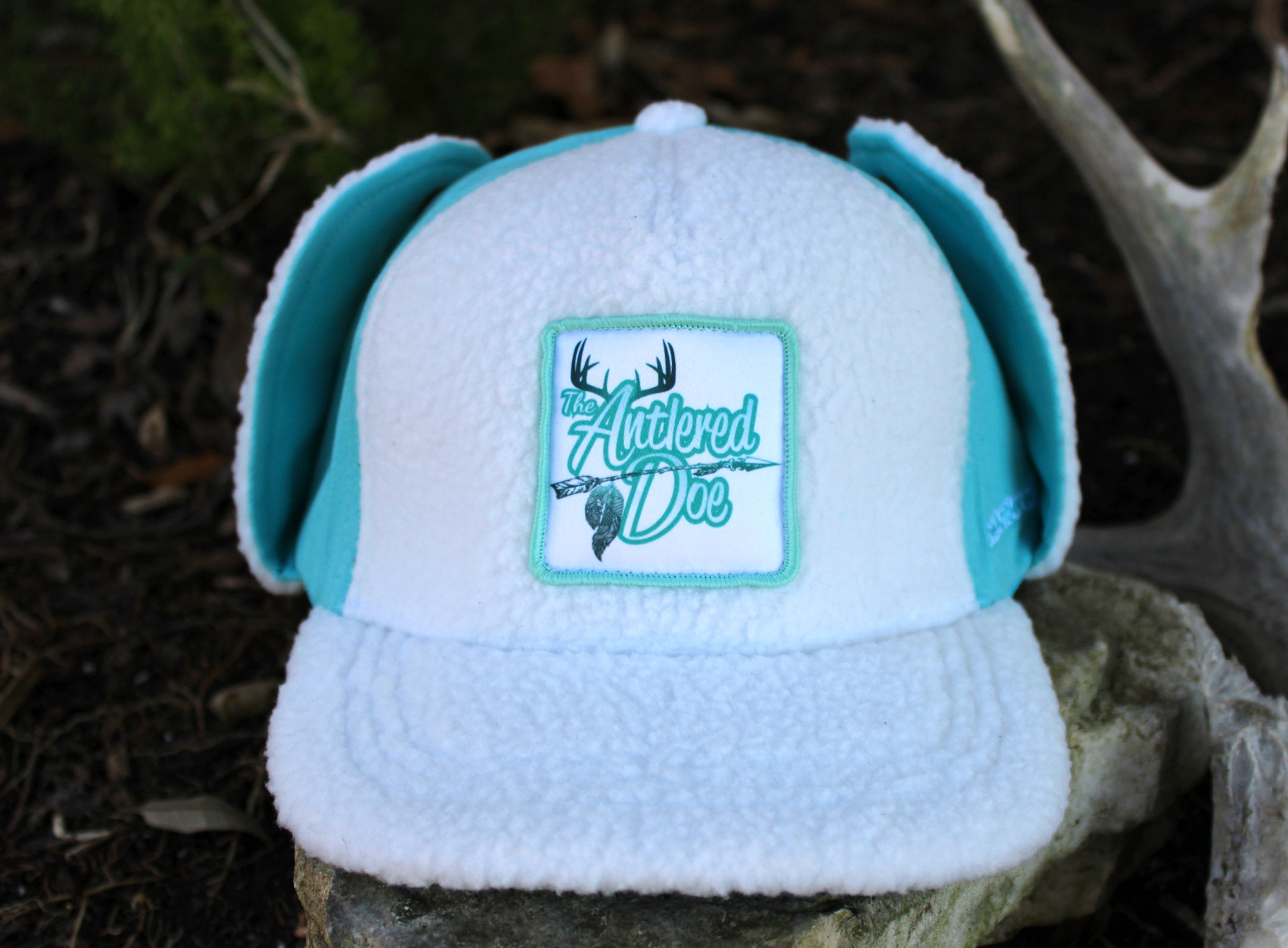 Antlered Doe Fluffy Flap Aqua