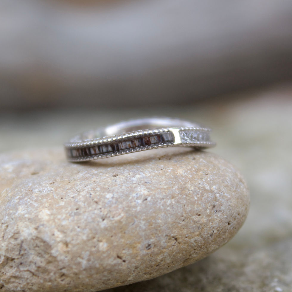 Miniatura: Sterling silver antler wedding band by The Antlered Doe