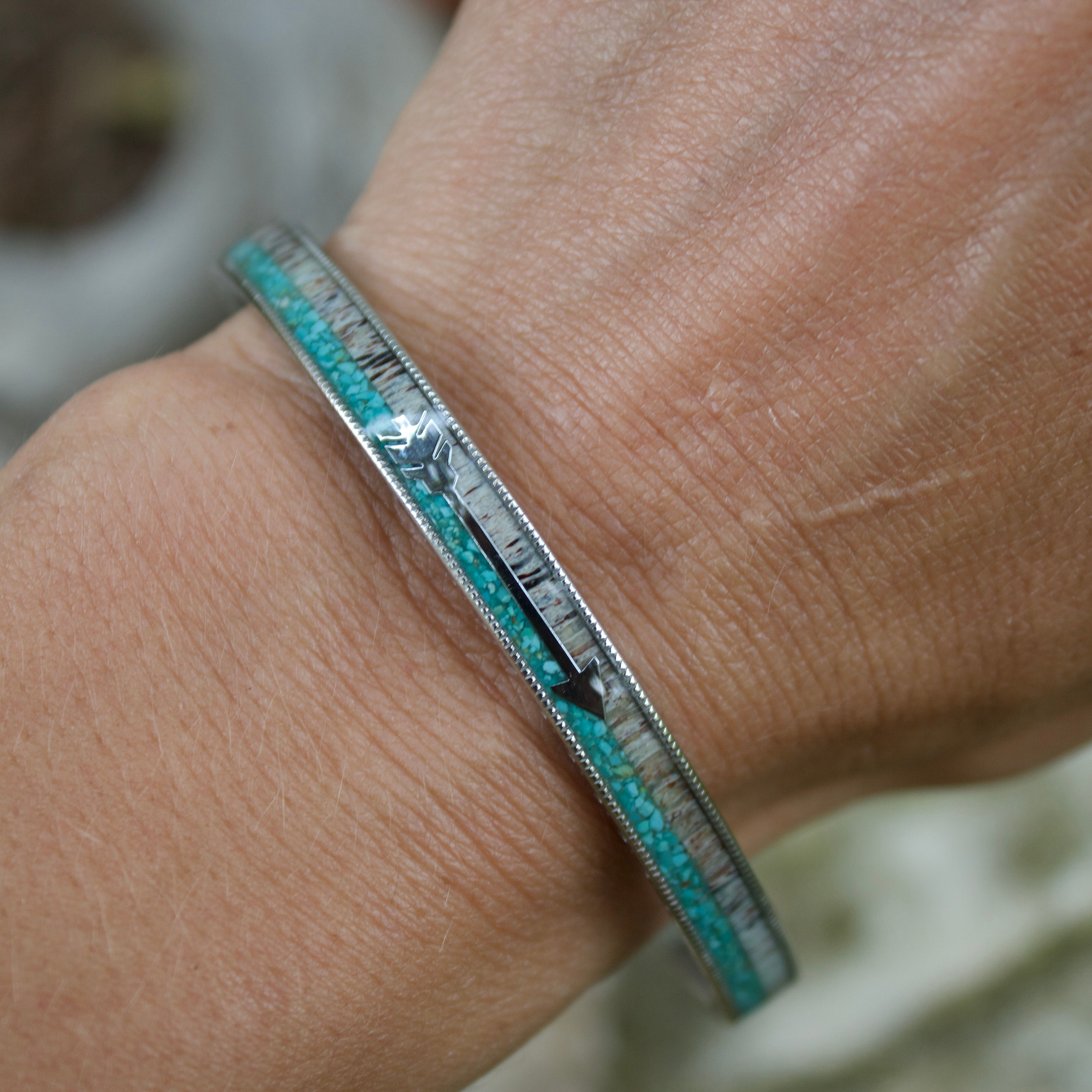 Antler and Turquoise Bracelet by The Antlered Doe