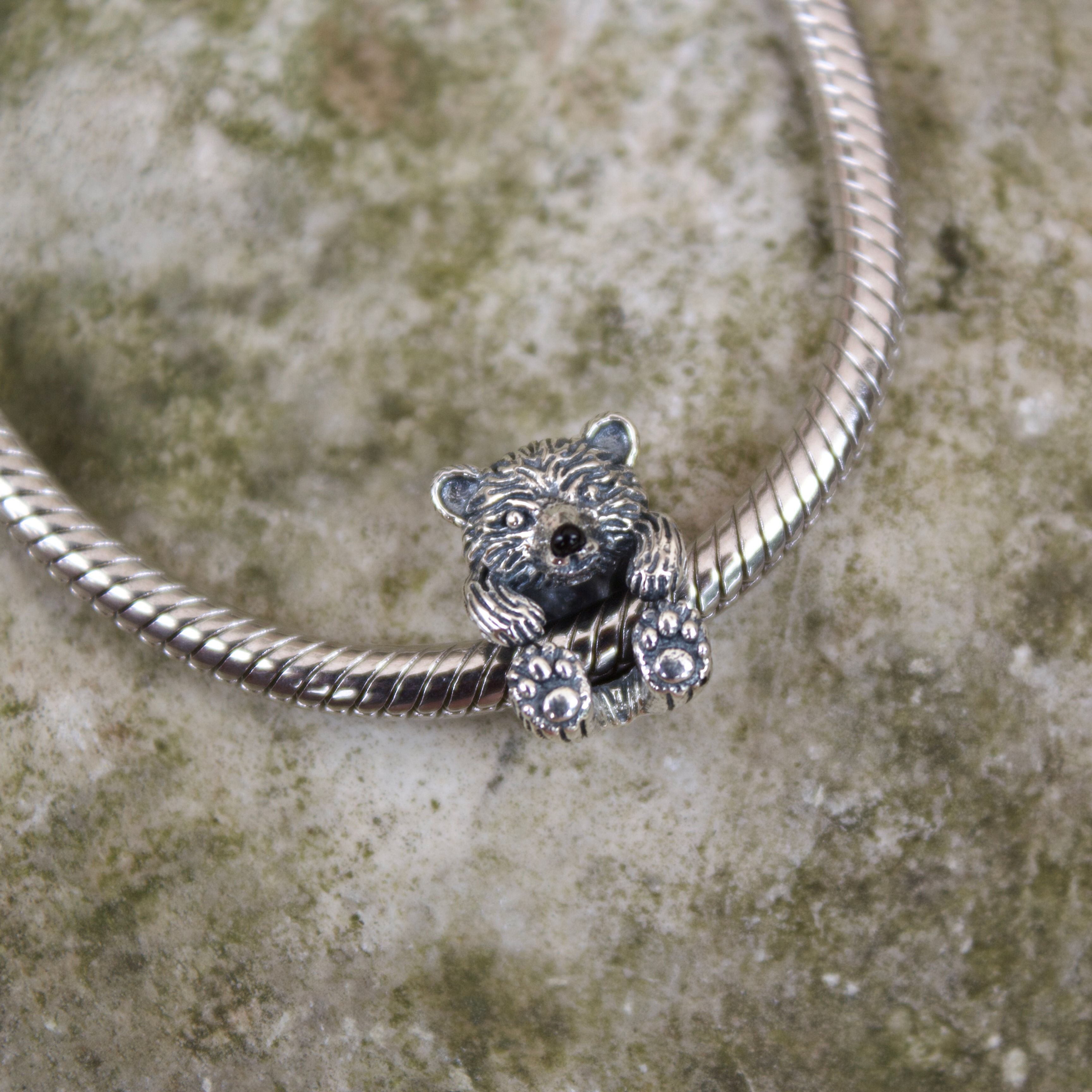 Bear cub- Sterling Silver Charm by The Antlered Doe