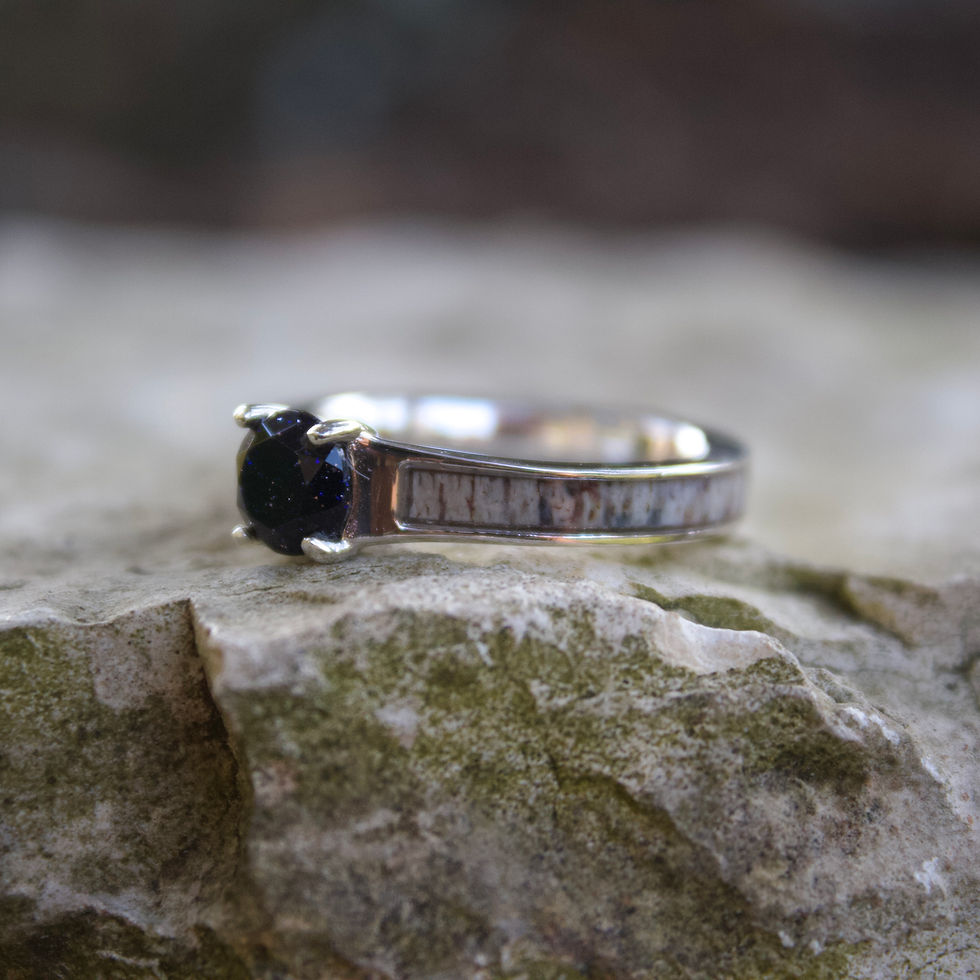 Thumbnail: Galaxy Inspired Engagement Ring by The Antlered Doe