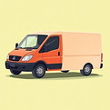 A basic illustration of a moving van