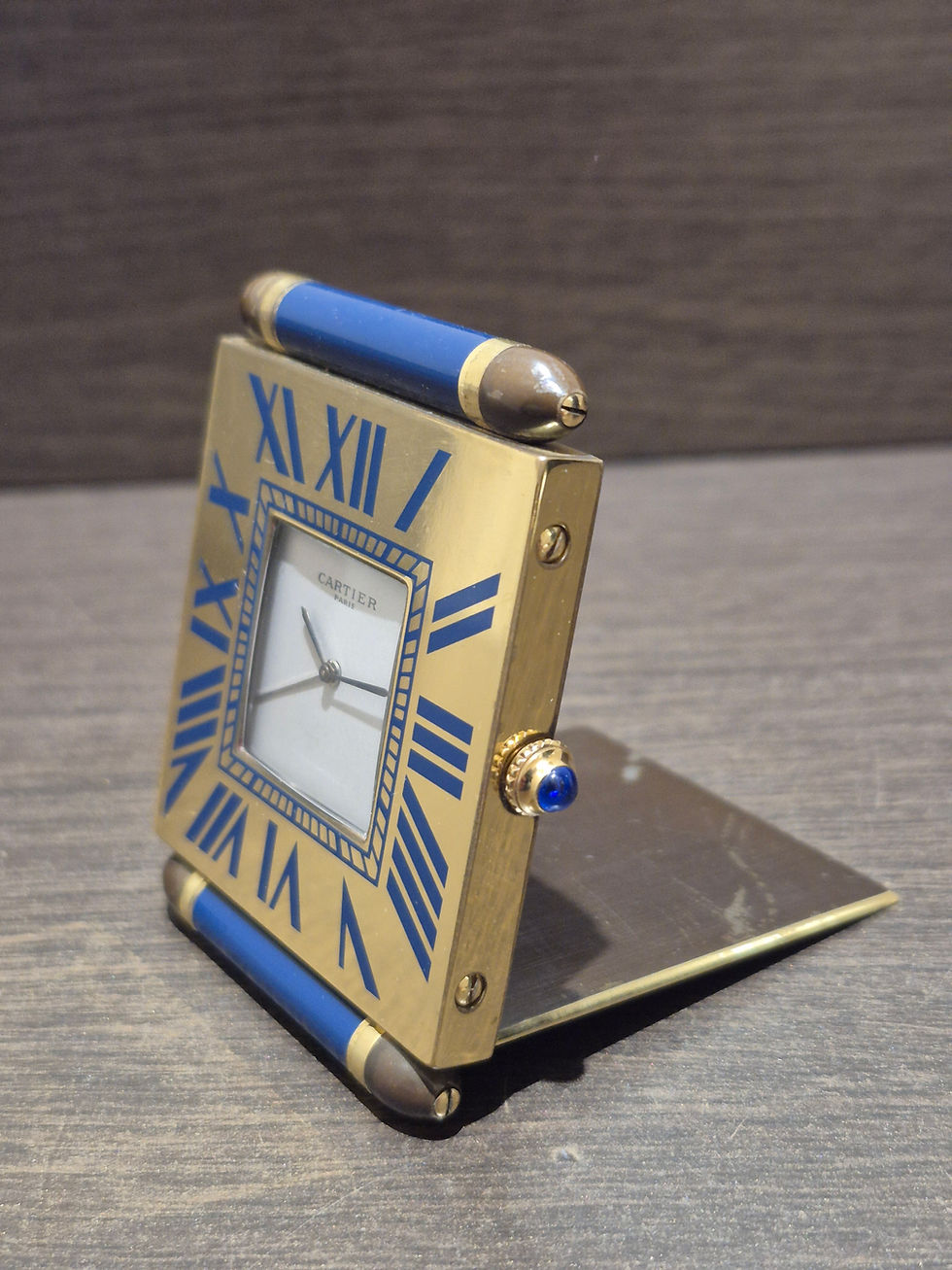 Thumbnail: Pendulette de Voyage Cartier Paris Quartz Vintage
