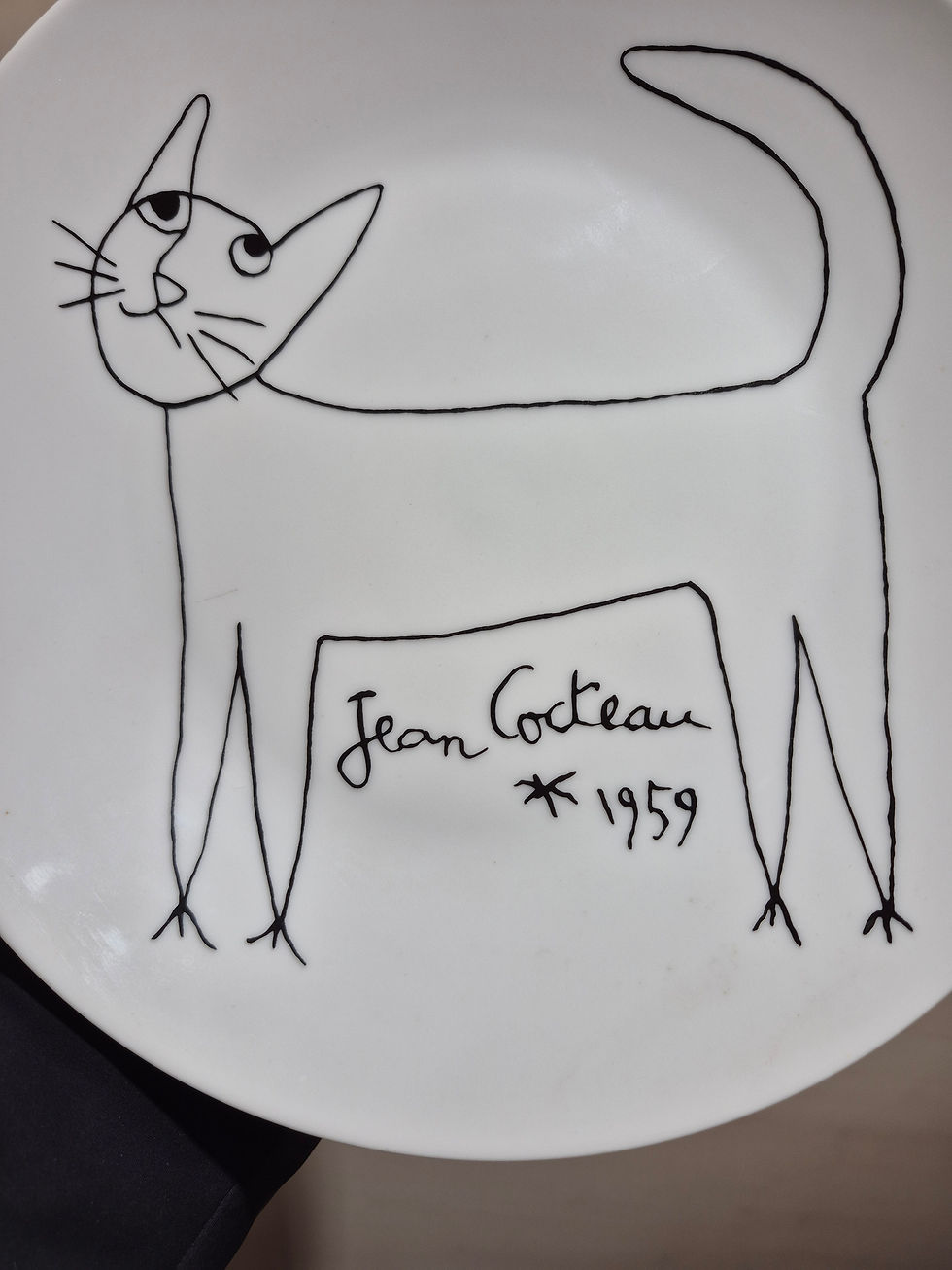 Miniature : Assiette Jean Cocteau Le Chat 1959 Vintage