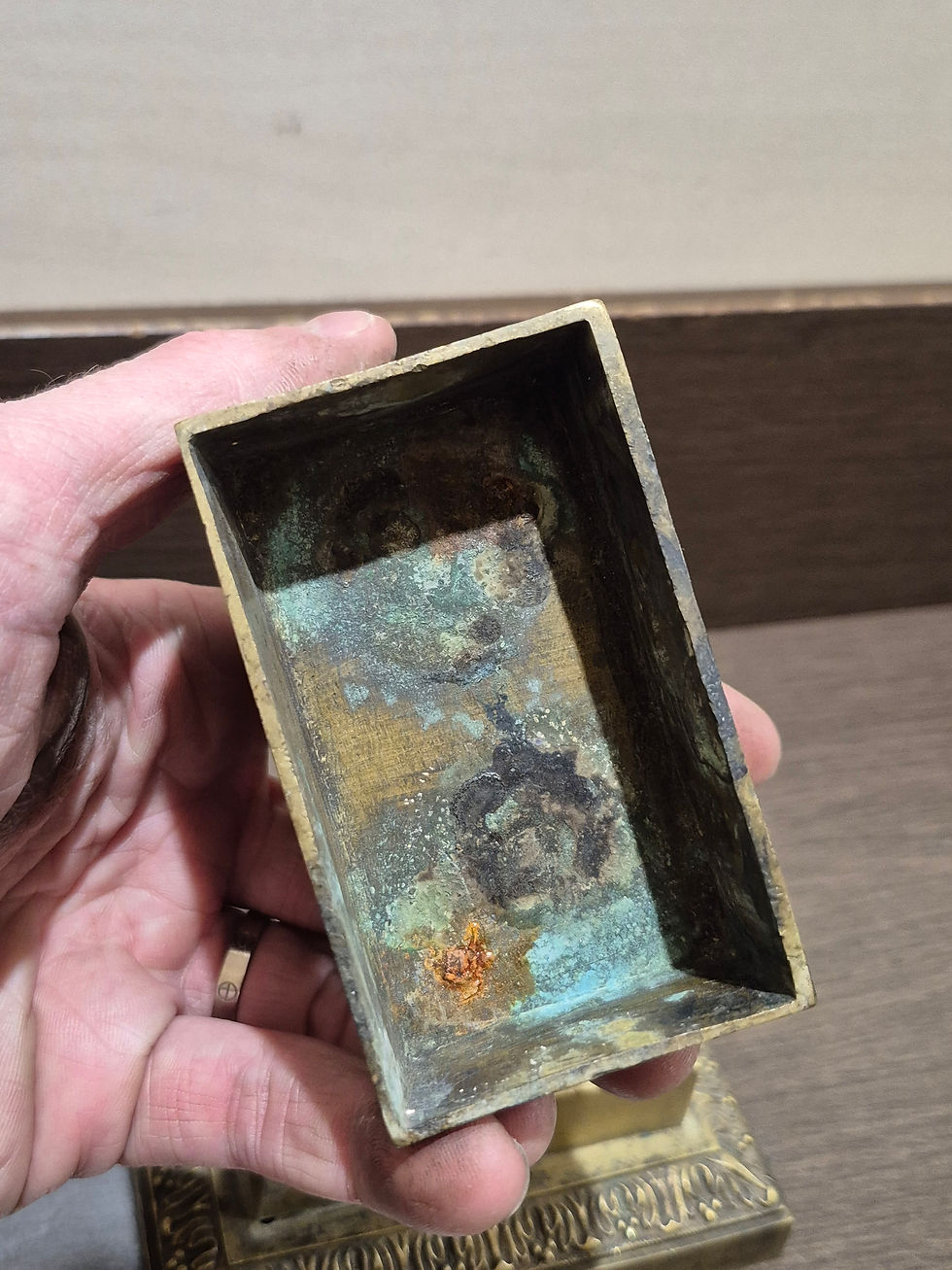 Thumbnail: Encrier Lion Bronze Empire 1820 Ancien