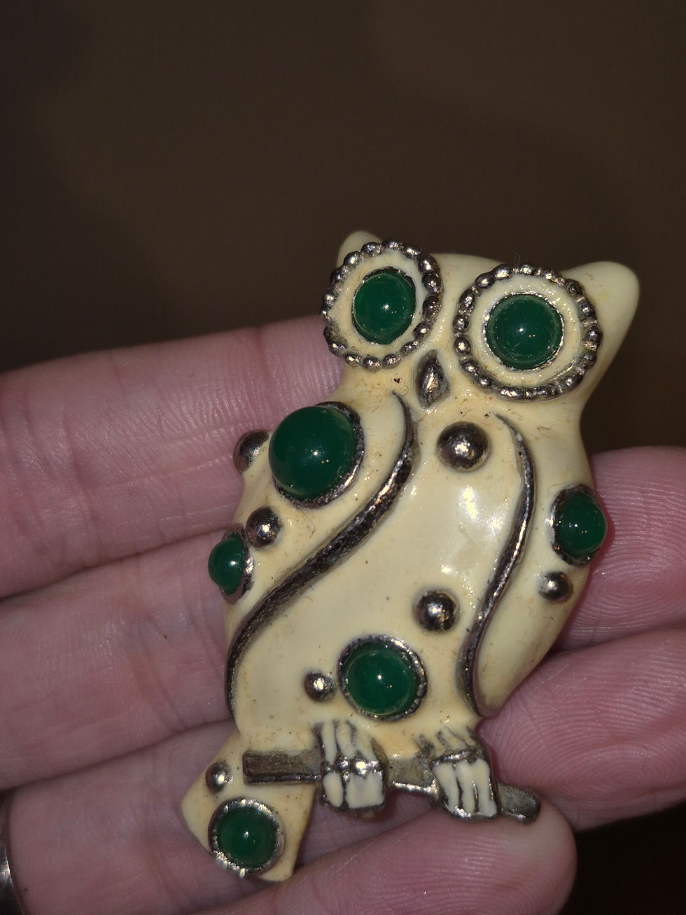 Thumbnail: Broche Chouette Lanvin Paris Perles