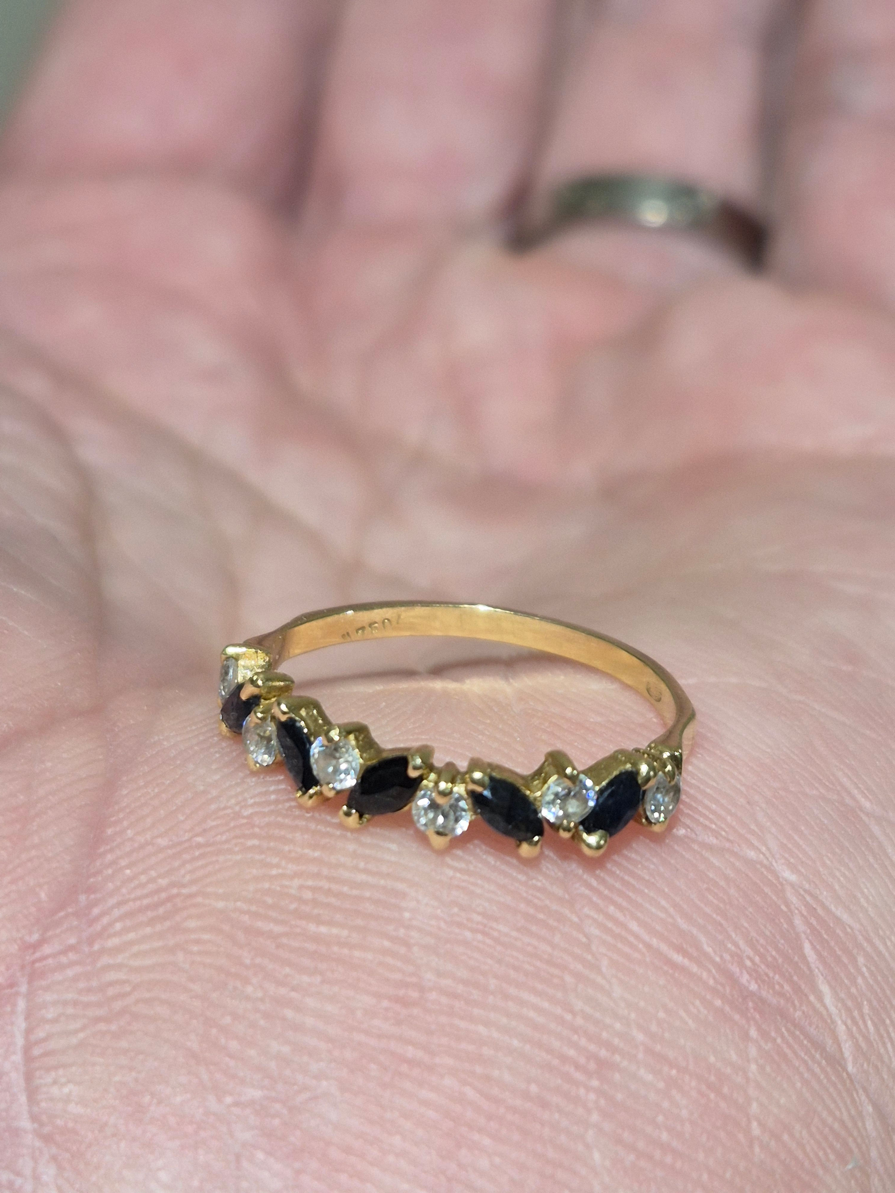 Bague Or 18 Carats Diamants et Saphirs Taille 57