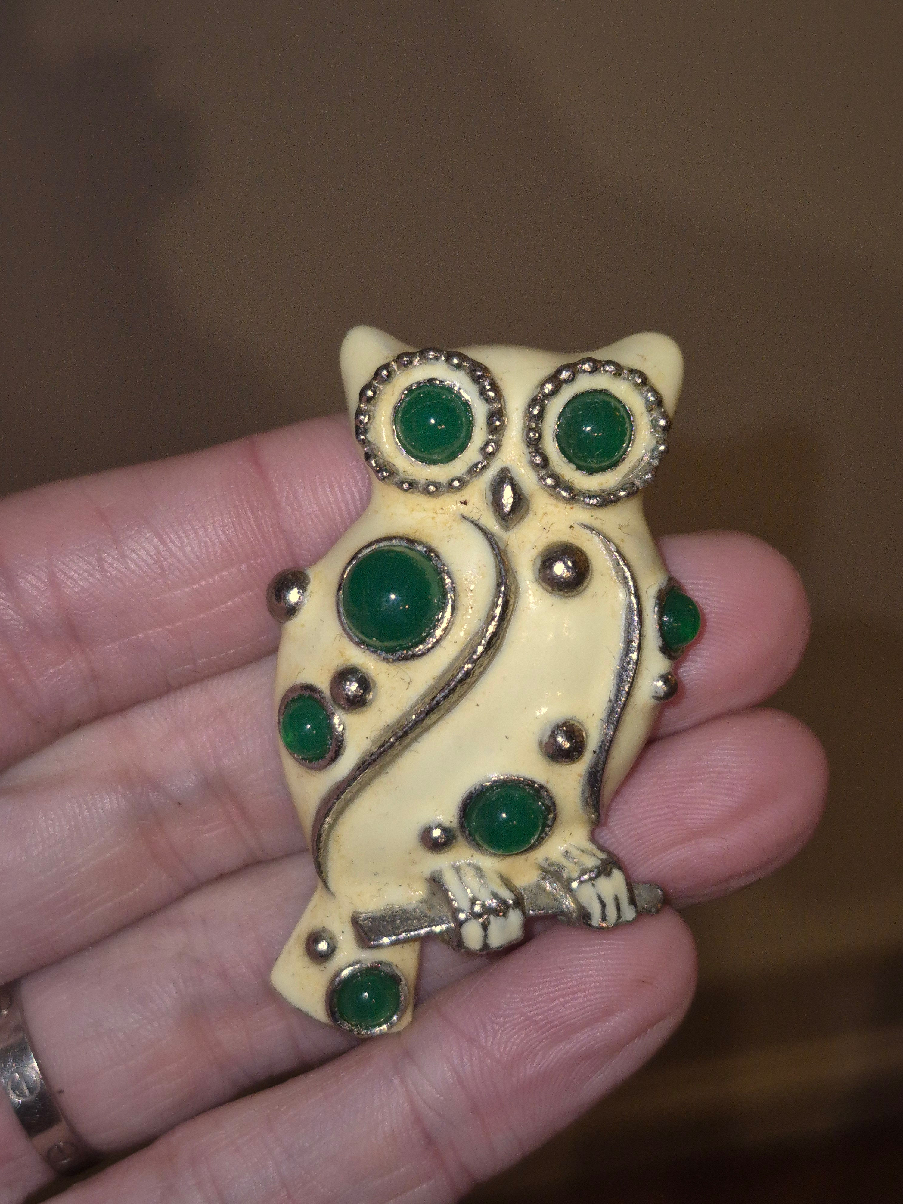 Broche Chouette Lanvin Paris Perles