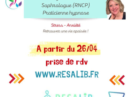 A PARTIR DU 26/04/2023 : PRISE DE RDV SUR RESALIB