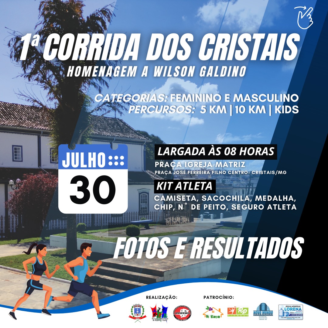 1ª CORRIDA DOS CRISTAIS - FOTOS E RESULTADOS