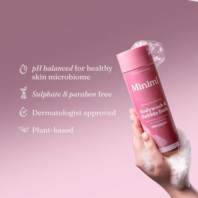 Thumbnail: Miniml Uplifting Pink Grapefruit & Aloe Vera Bodywash / Bubble Bath (400ml)