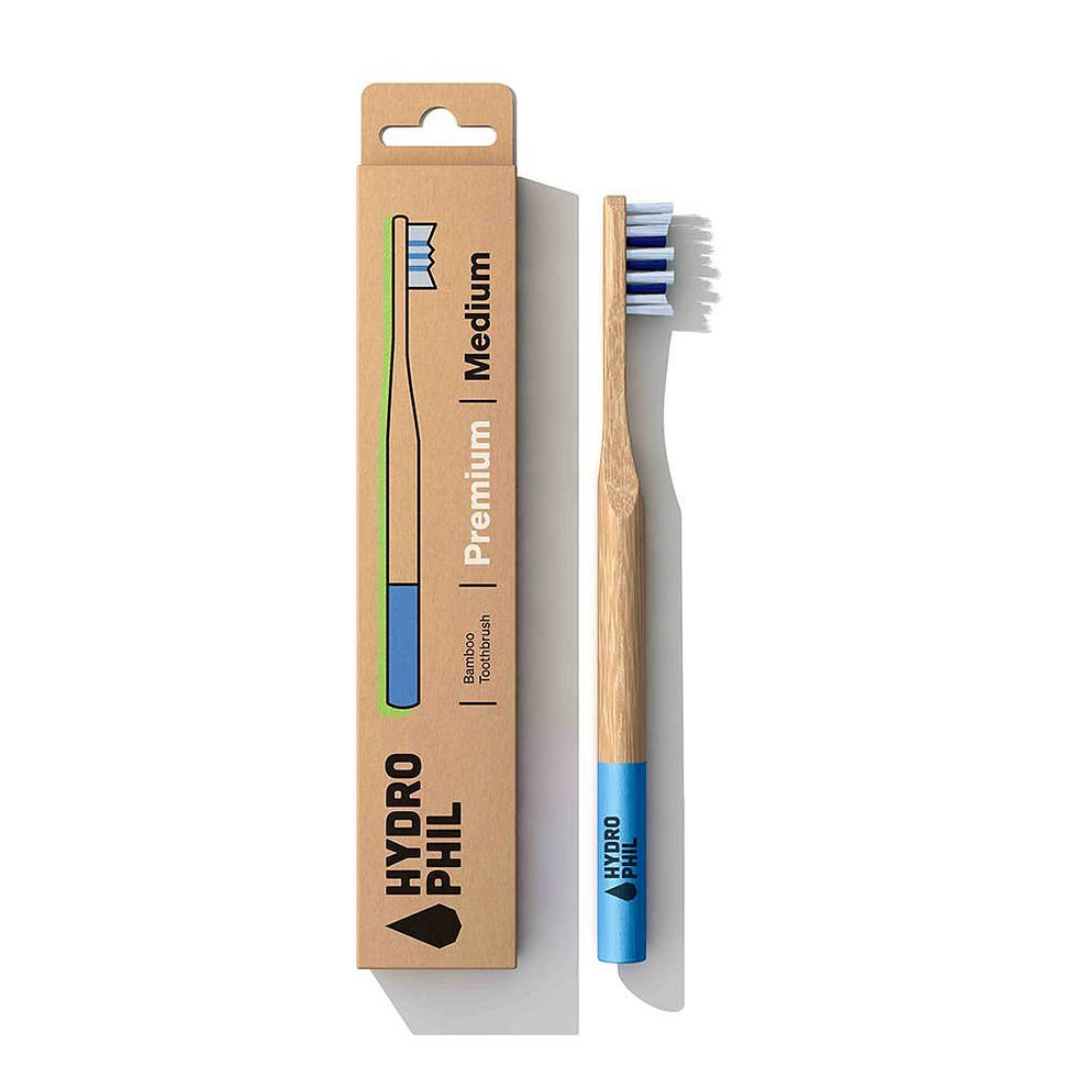 Thumbnail: Bamboo Toothbrush with Medium Bristles (Blue or Natural Handle)