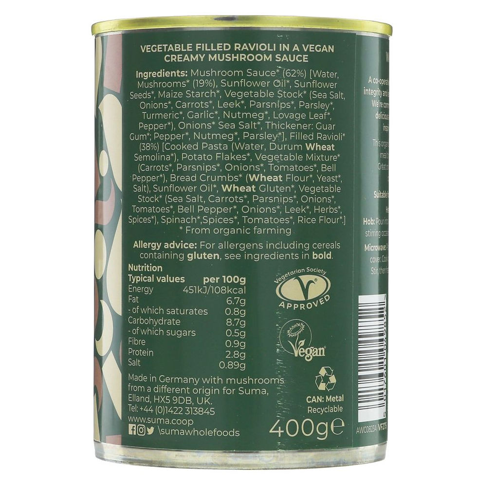 Thumbnail: Ravioli with Mushroom Sauce (400g)