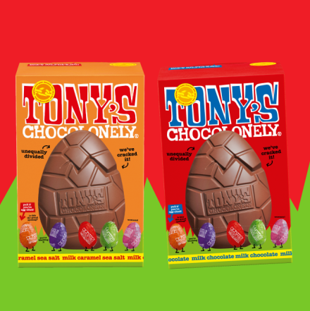 Thumbnail: Tony's Chocolonely Milk Choc with Caramel & Sea Salt Easter Egg with Mini Eggs