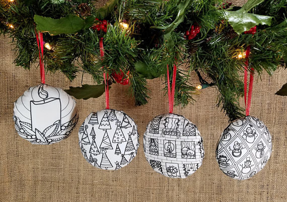 Thumbnail: Christmas Coloring Ornaments (Four Set)