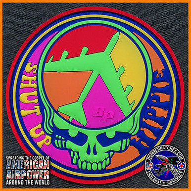 Shut Up Hippie B-52 Stratofortress Psychedelic Colors Morale Patch PVC