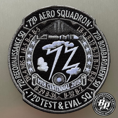 72d TEST AND EVALUATION SQUADRON 100TH ANNIVERSARY PATCH, B-2 WHITEMAN AFB