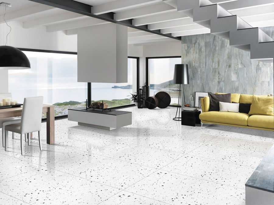 Tz 2008 600 x 1200 mm high gloss tile shown in a room
