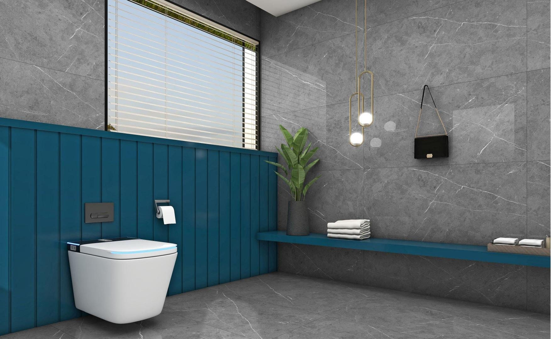 Fusion Grey tiles shown in a room