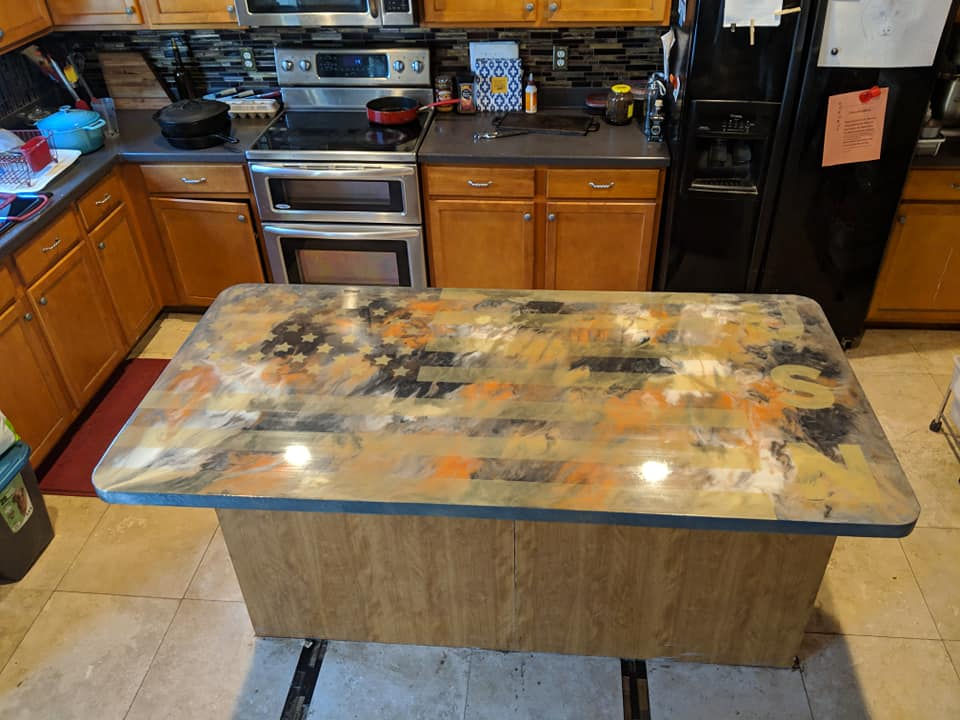 Custom epoxy countertop USN