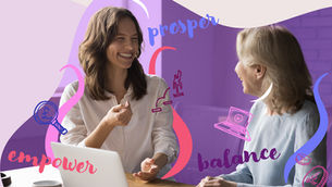 Two ladies at work in discussion