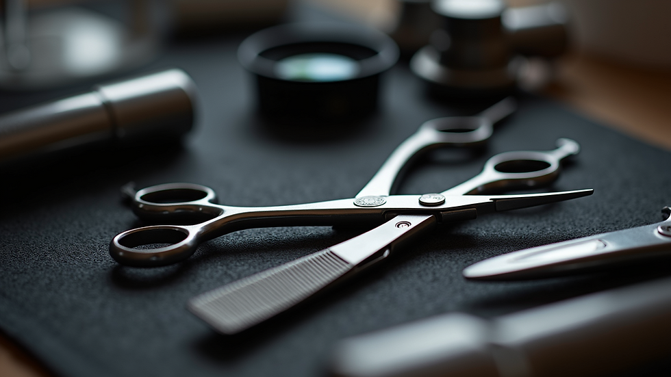 Close-up view of high-quality barbering tools