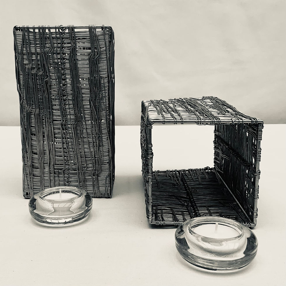 Thumbnail: Waxinelicht ‘paperclips’ set van twee