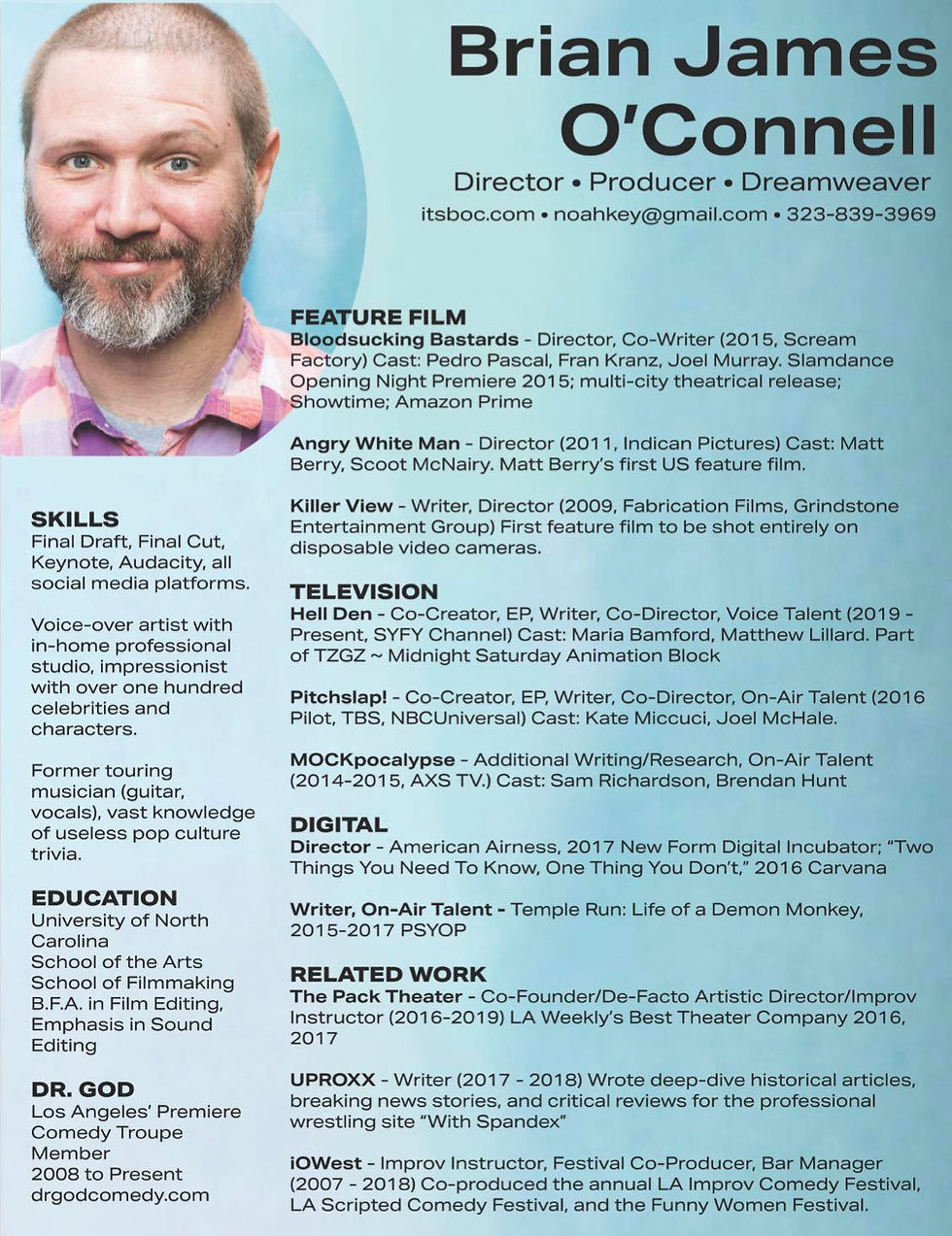 BRIAN JAMES O’CONNELL - IMPROV WORKSHOPS