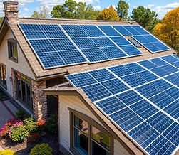 show entire home with Solar Panels on rooftop on a sunny day large home.jpg