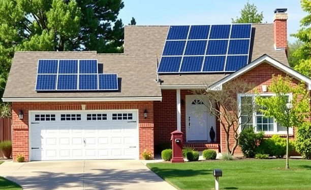 Street full view of ranch style home with solar panels.jpg