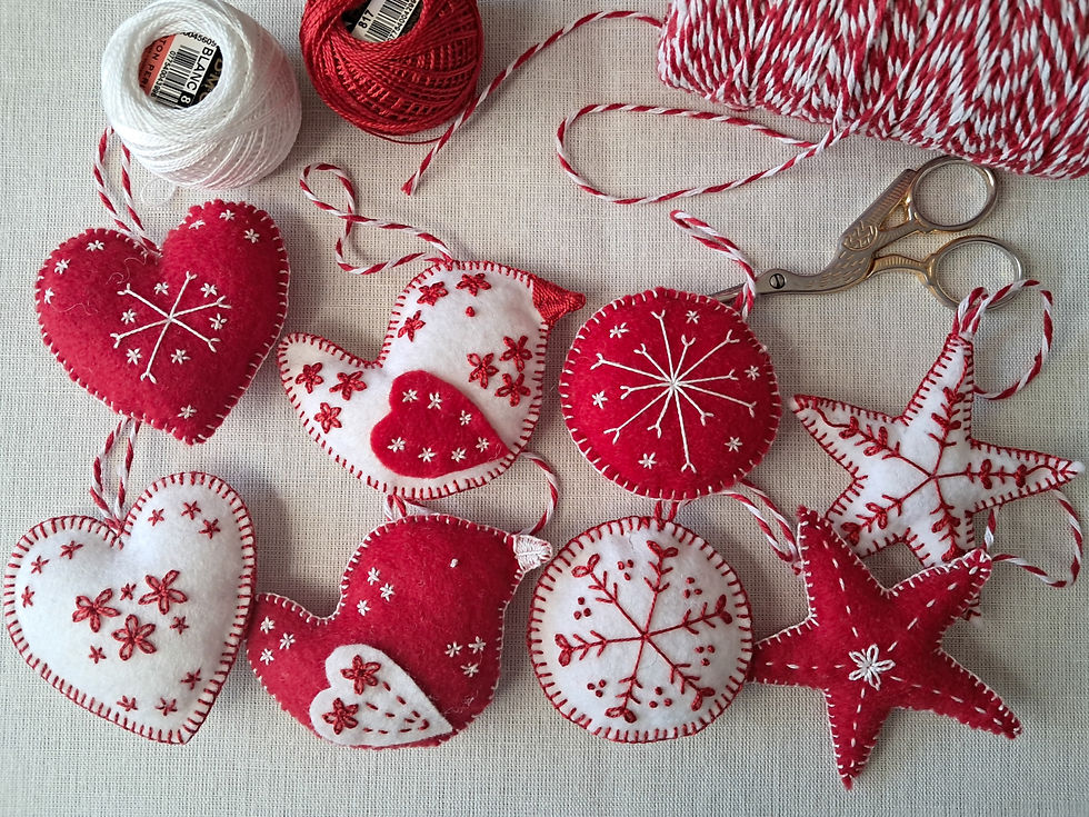 Felt Christmas Ornaments to hand embroider